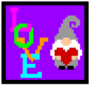 Love Gnome Pixel Quilt Pattern